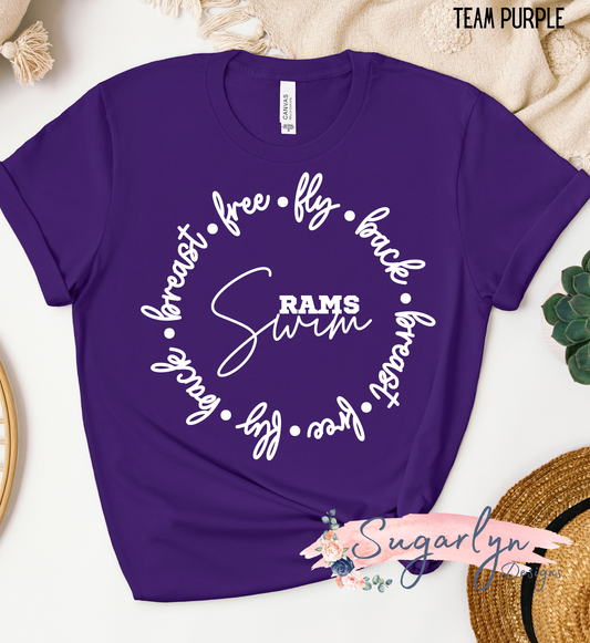 Strasburg Rams -- Rams Swim Circle Text