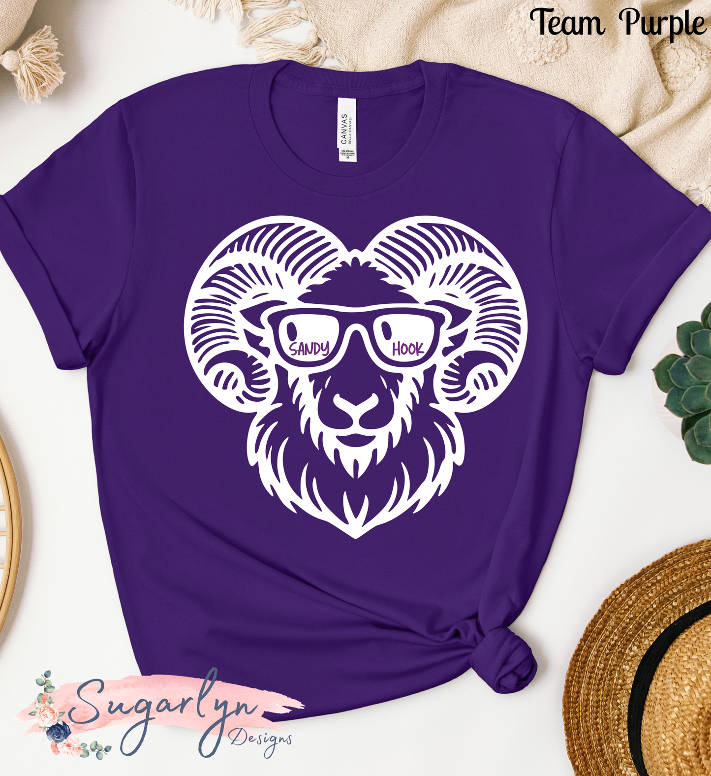 Sandy Hook Rams -- Ram Head White