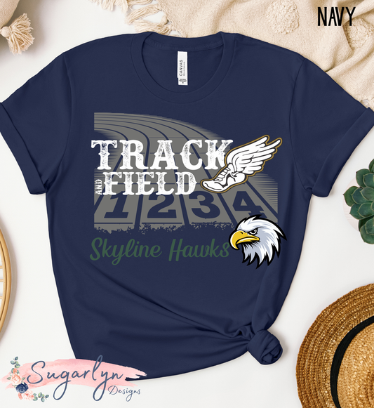 Skyline Hawks Track & Field -- Running Lanes & Mascot