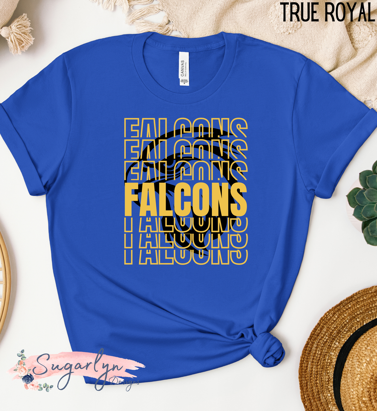 Central Falcons -- Falcons Stacked Split Typography with Falcon