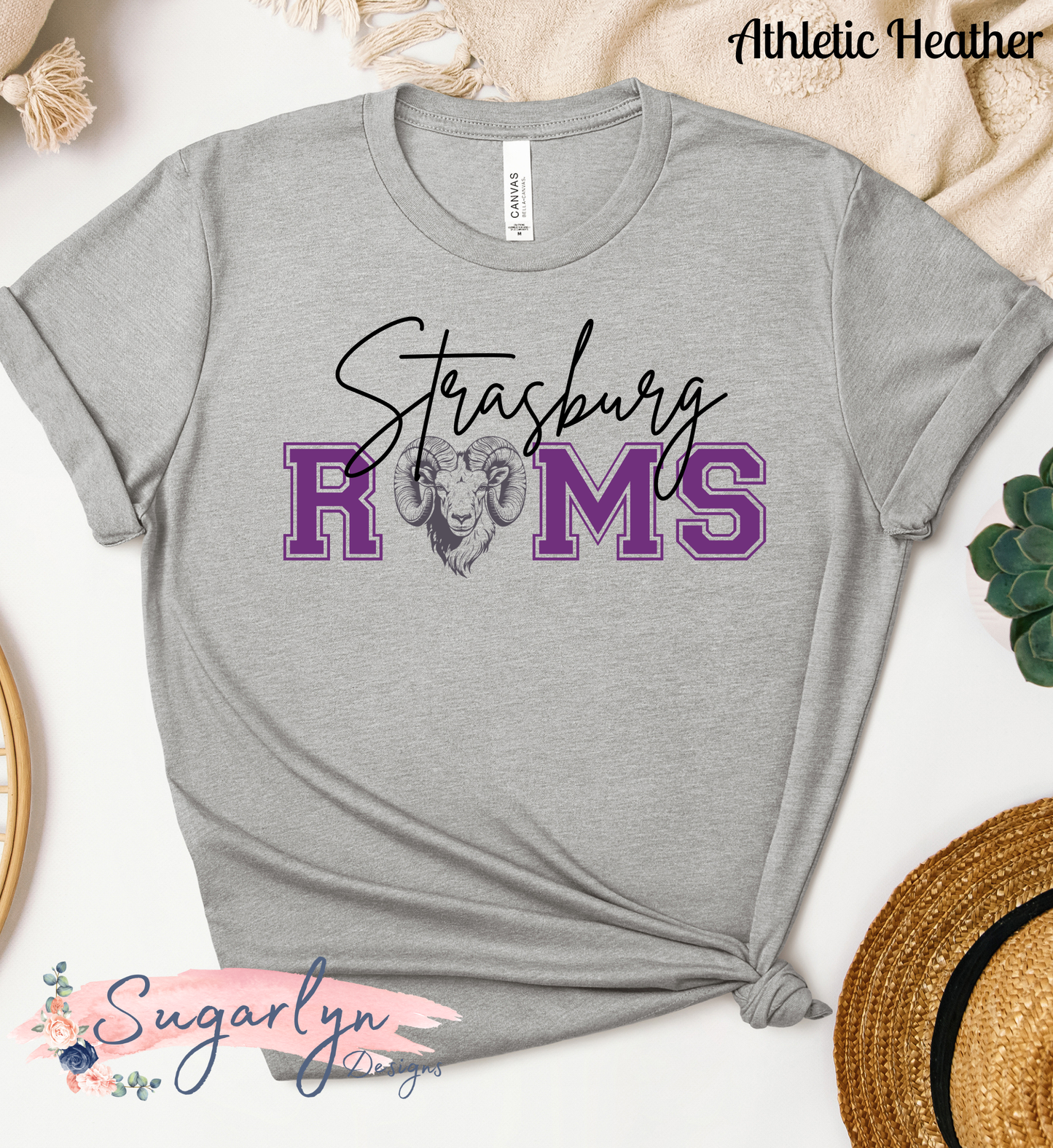 Strasburg Rams -- Rams Typography with Mascot