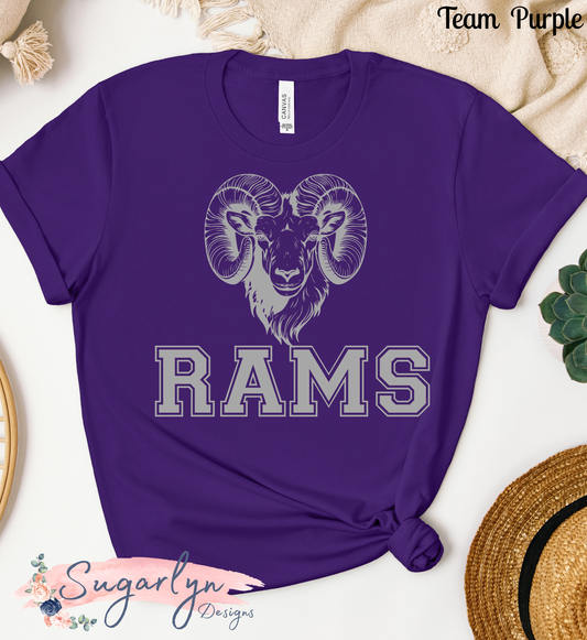 Strasburg Rams -- Rams Typography with Mascot