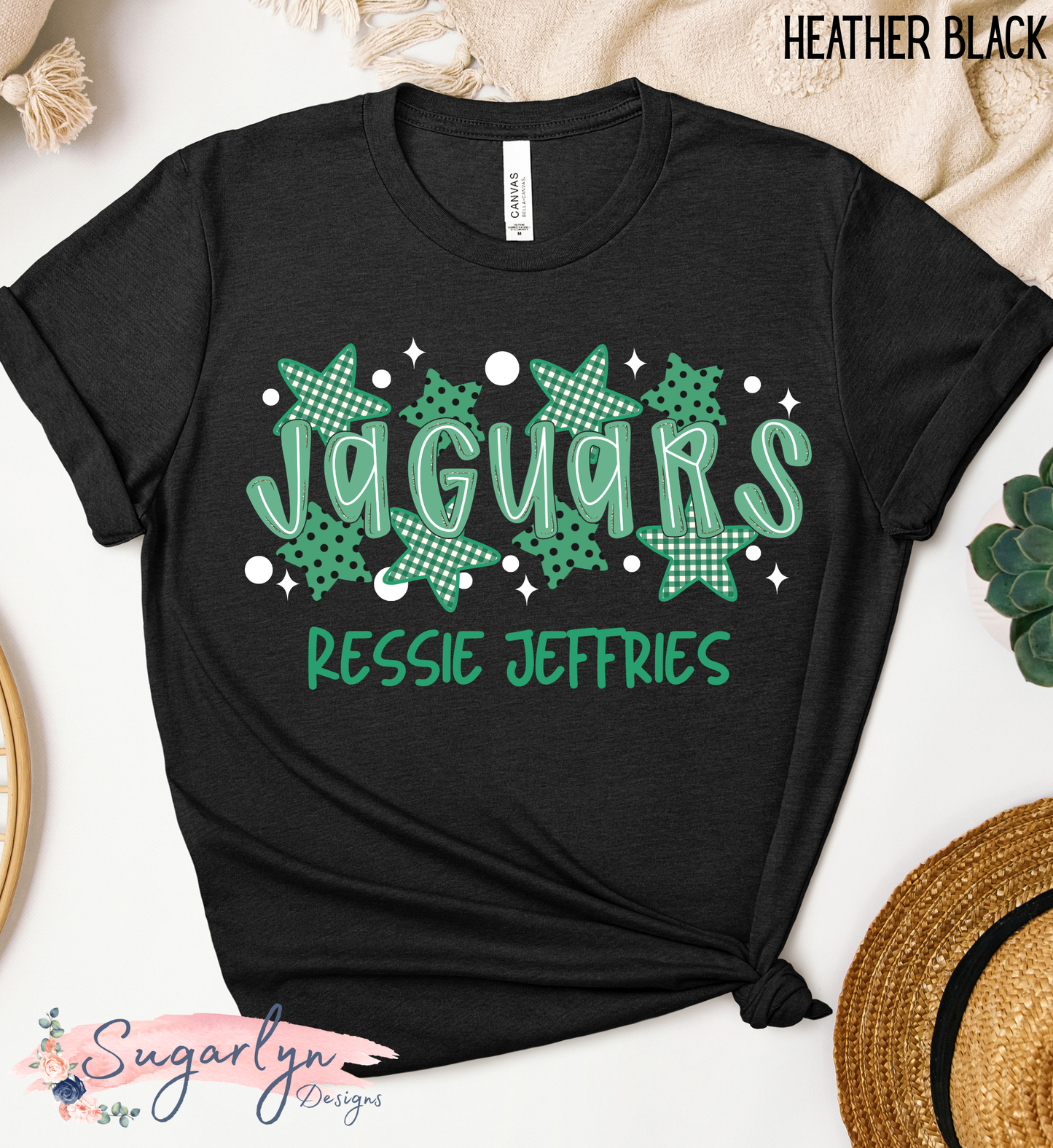 Ressie Jeffries Jaguars -- Neon Letters & Stars