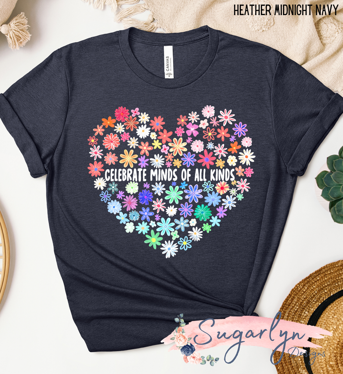 Celebrate Minds of All Kinds -- Floral Heart