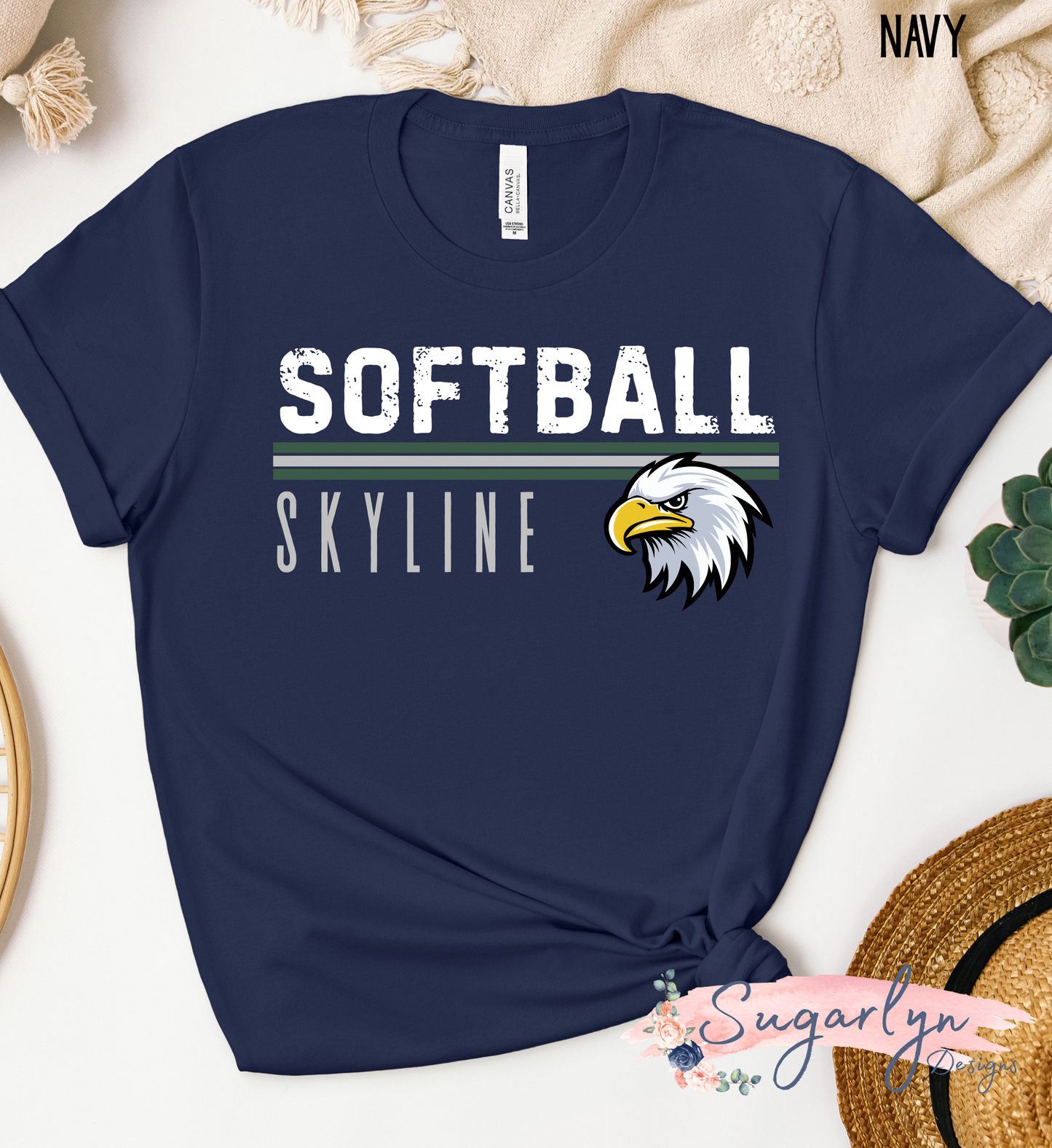 Skyline Hawks Softball -- Mascot with Bars