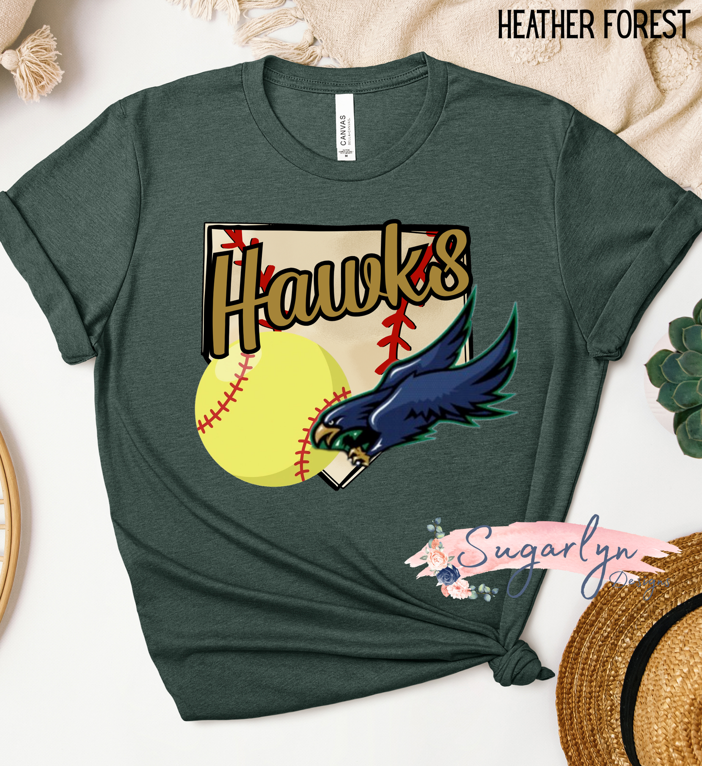 Skyline Hawks Softball -- Home Plate, Mascot, Softball