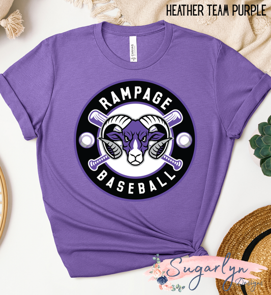 Rampage Baseball Circle Logo -- Black