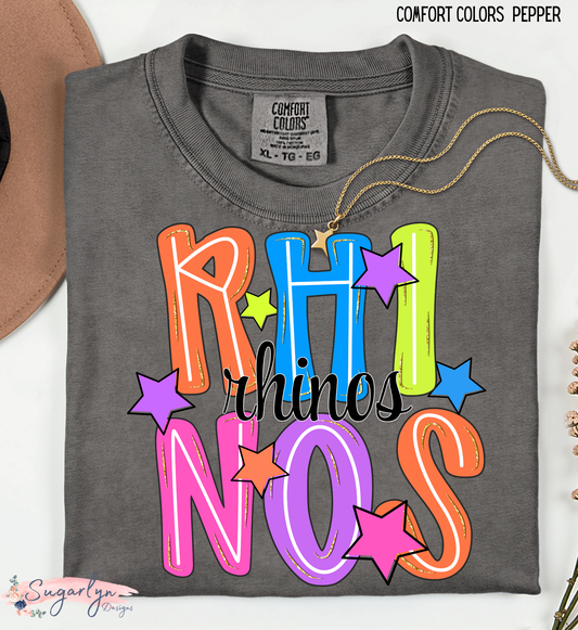A.S. Rhodes Rhinos -- Neon Letters