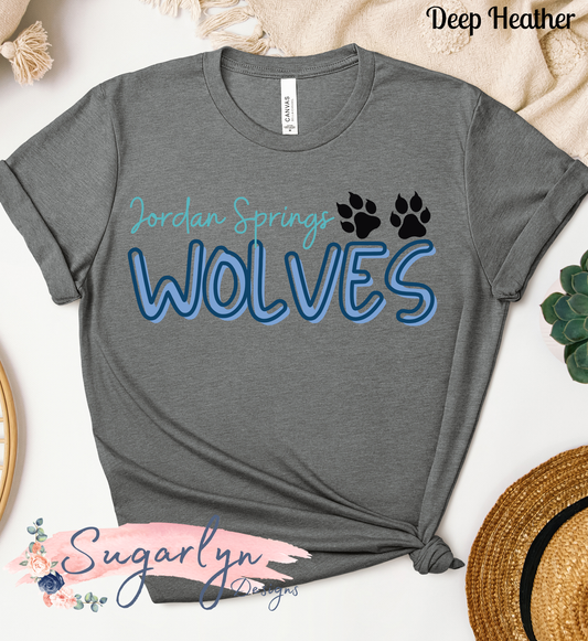 Jordan Springs Wolves -- Wolves Two Tone Text