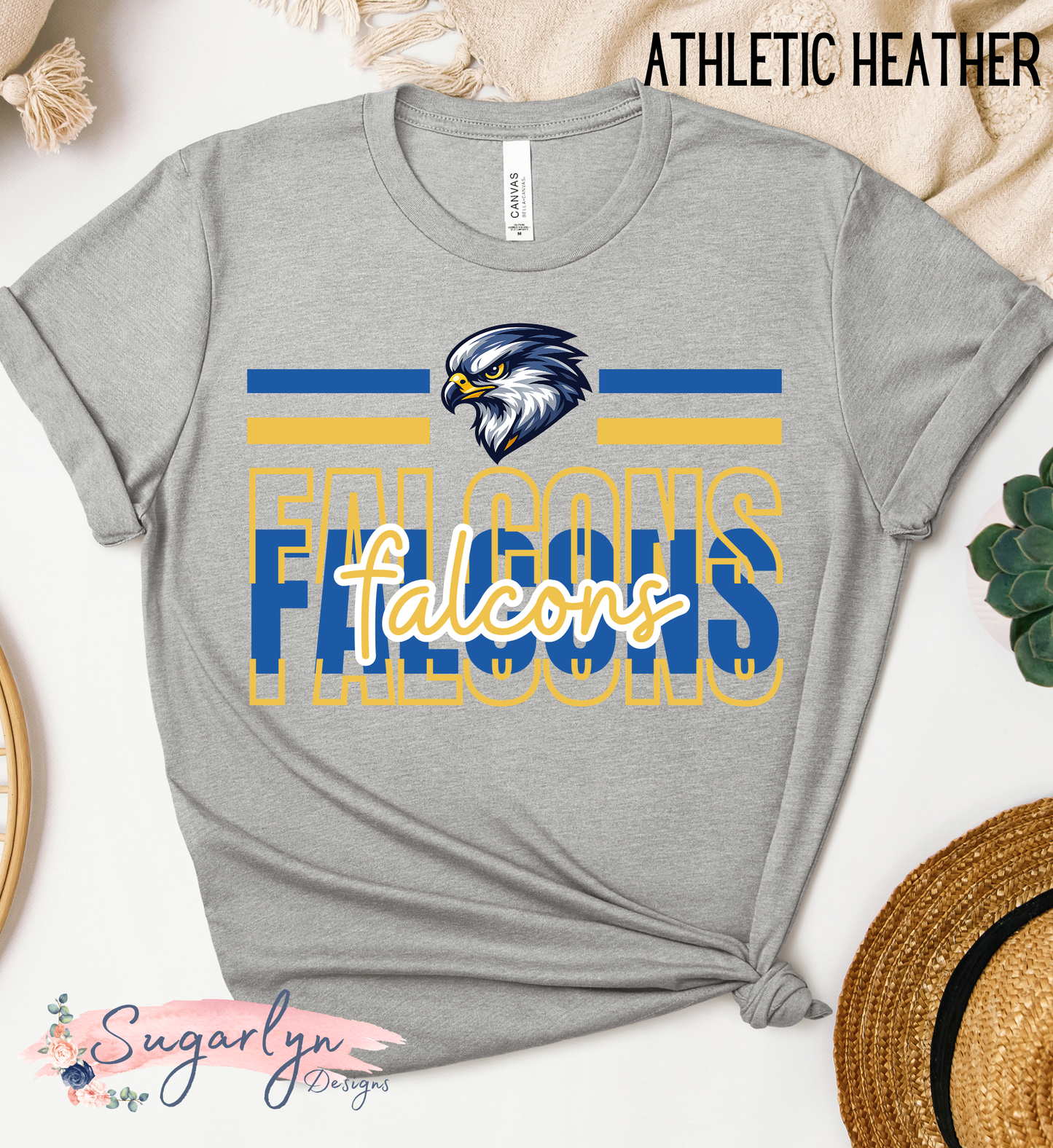 Central Falcons -- Flacons Split/Stacked with Mascot