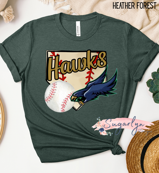 Skyline Hawks Baseball -- Home Plate, Mascot, Baseball