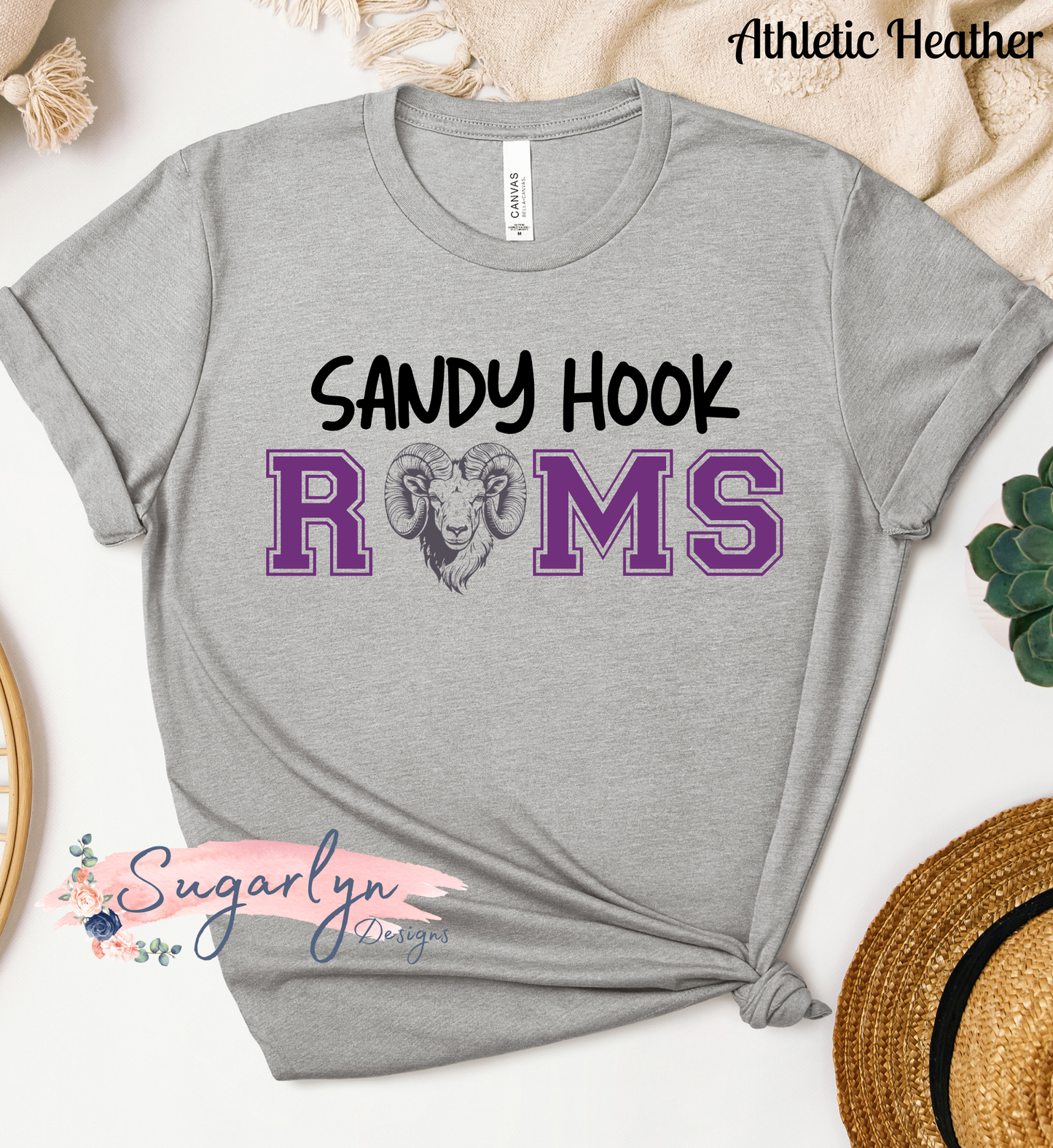 Sandy Hook Rams -- Rams Typography with Mascot