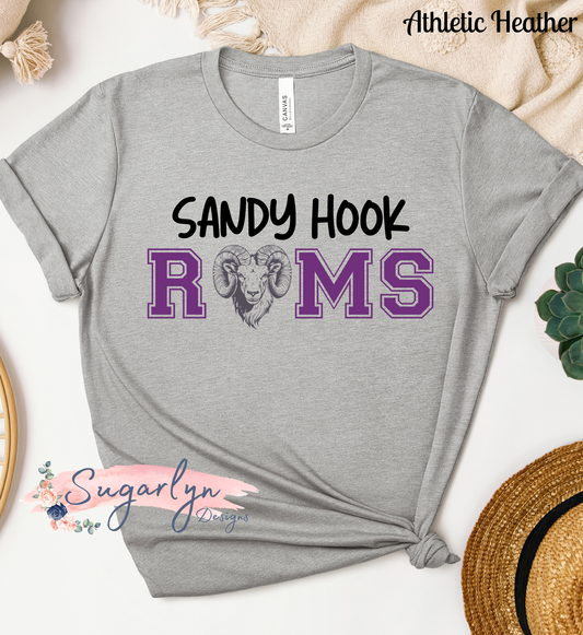 Sandy Hook Rams -- Rams Typography with Mascot