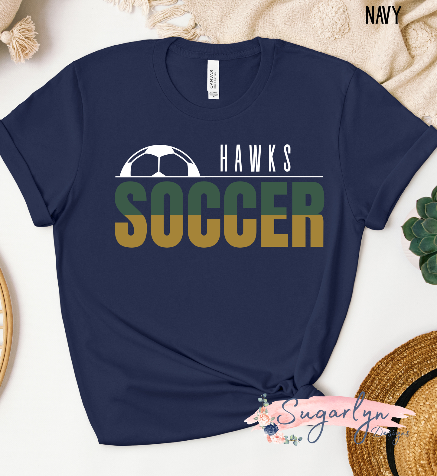Skyline Hawks Soccer -- Dual Tone Text