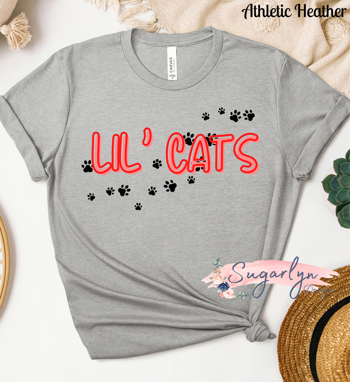 LFK Lil'Cats -- Lil' Cats Two Tone Text with Paw Prints