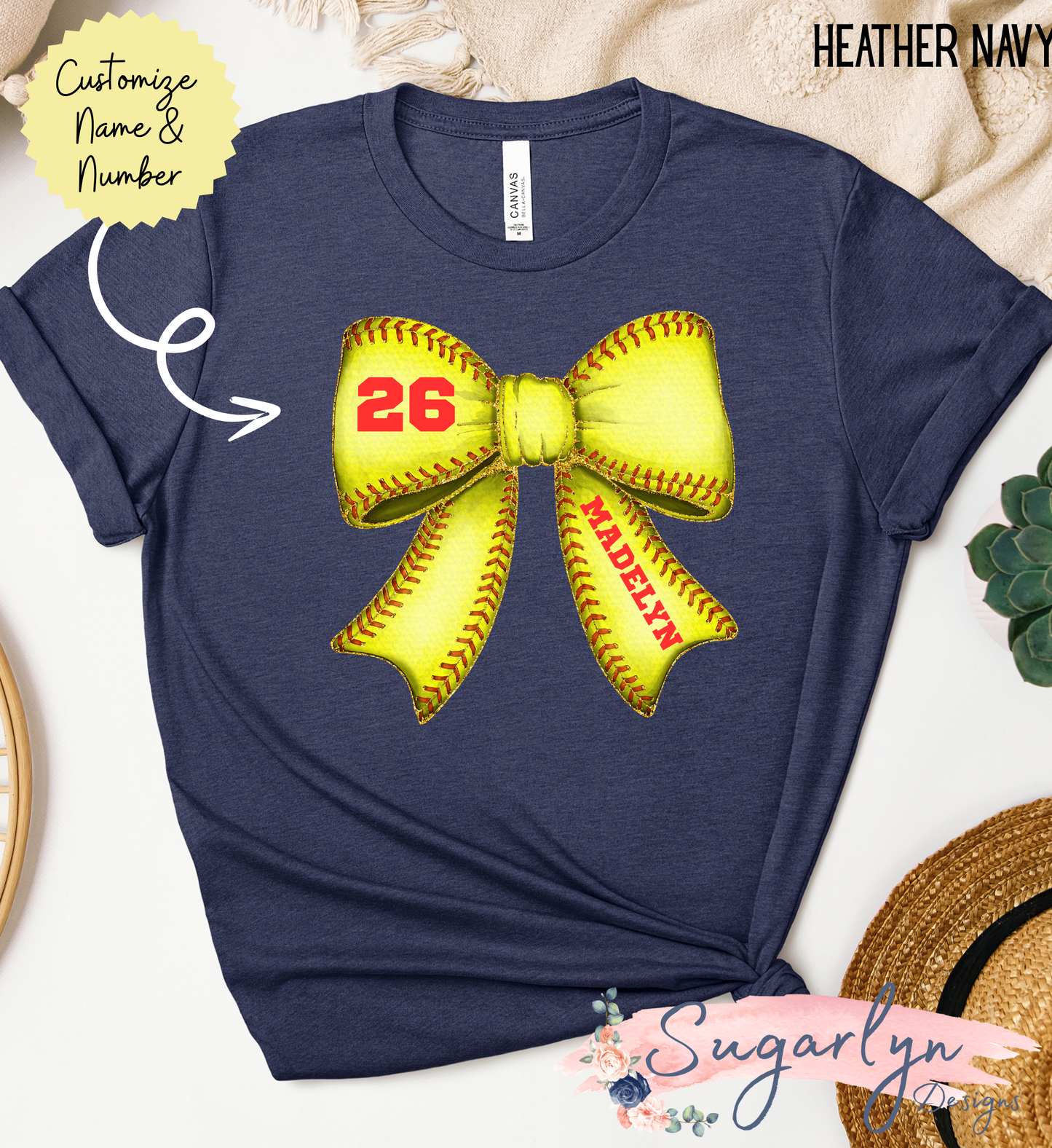CUSTOM Softball Bow -- Number/Name