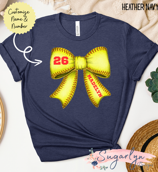 CUSTOM Softball Bow -- Number/Name
