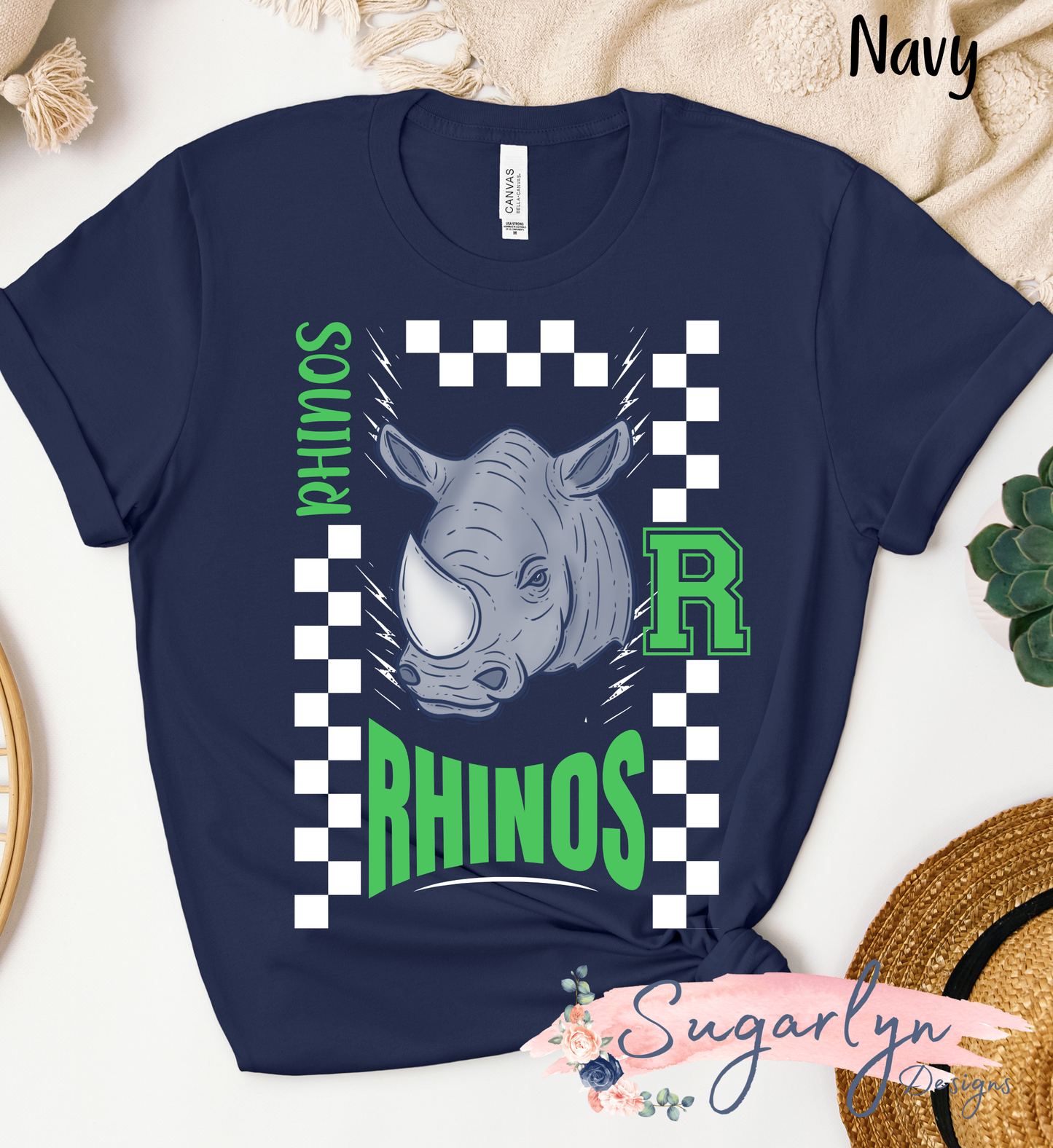 AS Rhodes Rhinos -- Checkerboard Blue Rhino