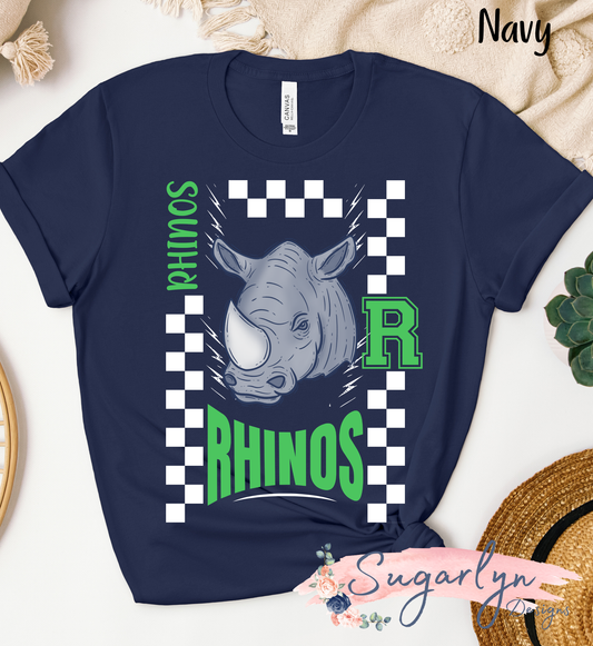 AS Rhodes Rhinos -- Checkerboard Blue Rhino