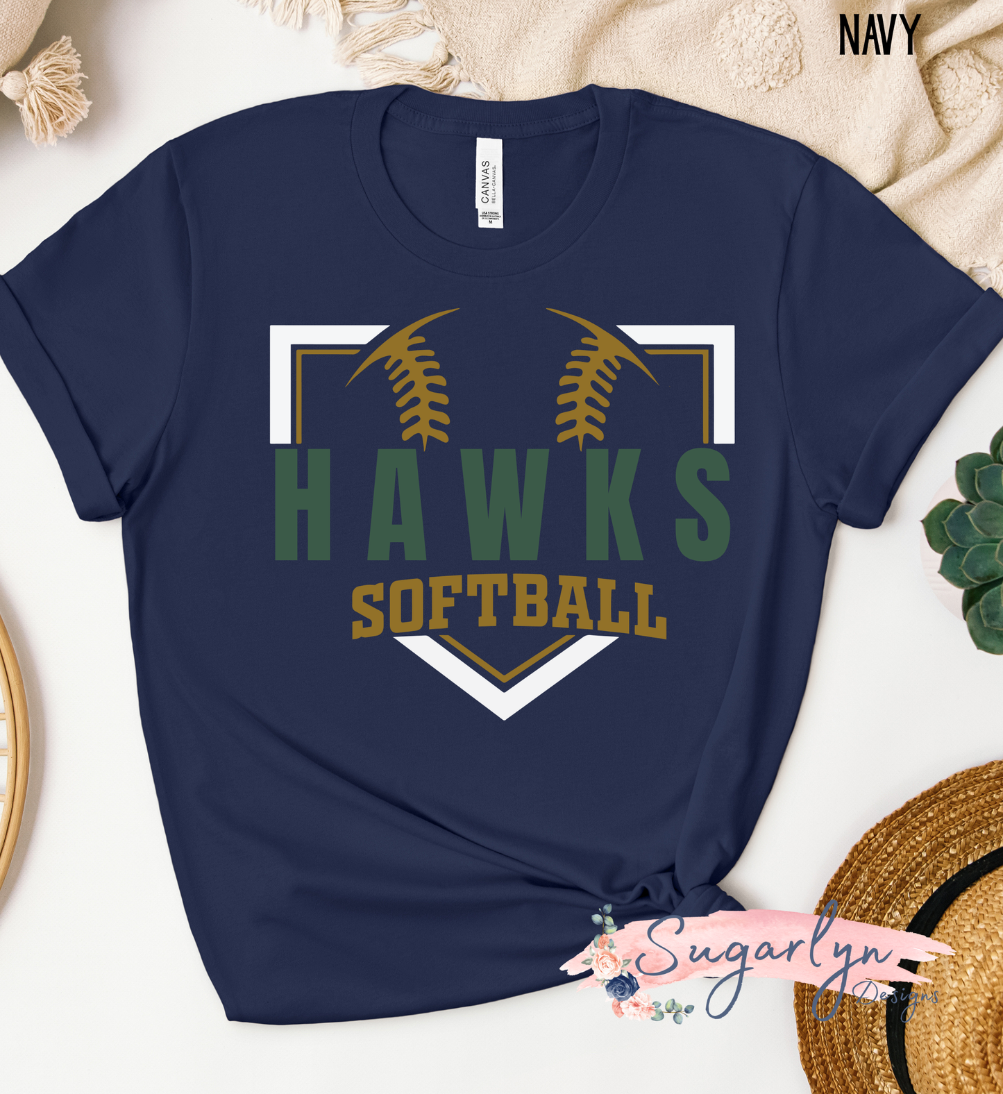 Skyline Hawks Softball -- Split Home Plate & Half Softball