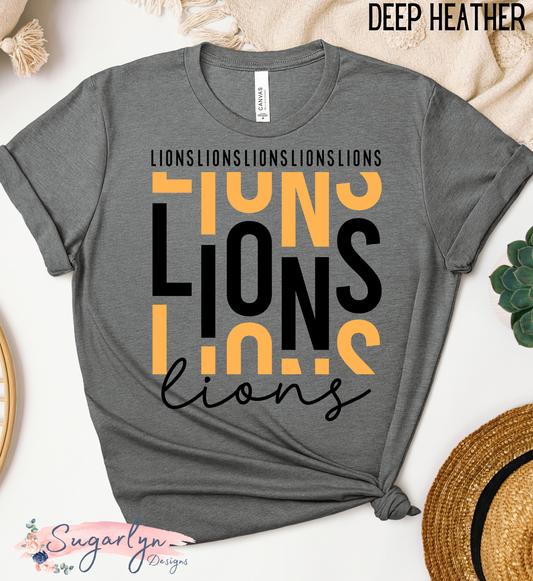 Louisa Lions -- Staggered Lions Text