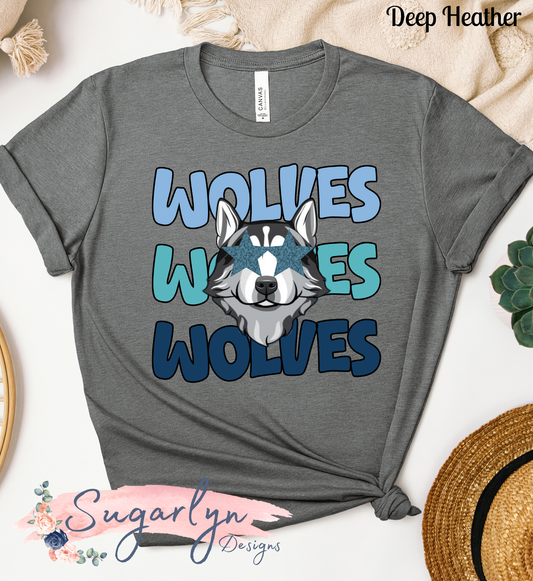 Jordan Springs Wolves -- Wolves Retro Stacked
