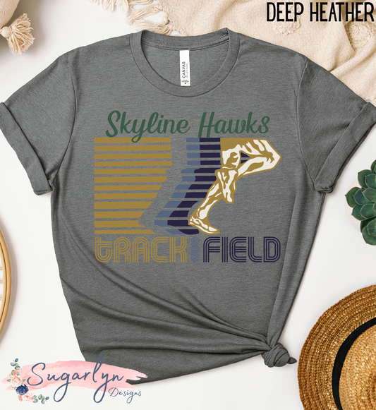 Skyline Hawks Track & Field -- Retro Lines