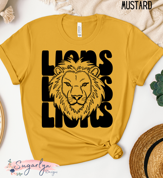 Louisa Lions -- Stacked Lion (Black)
