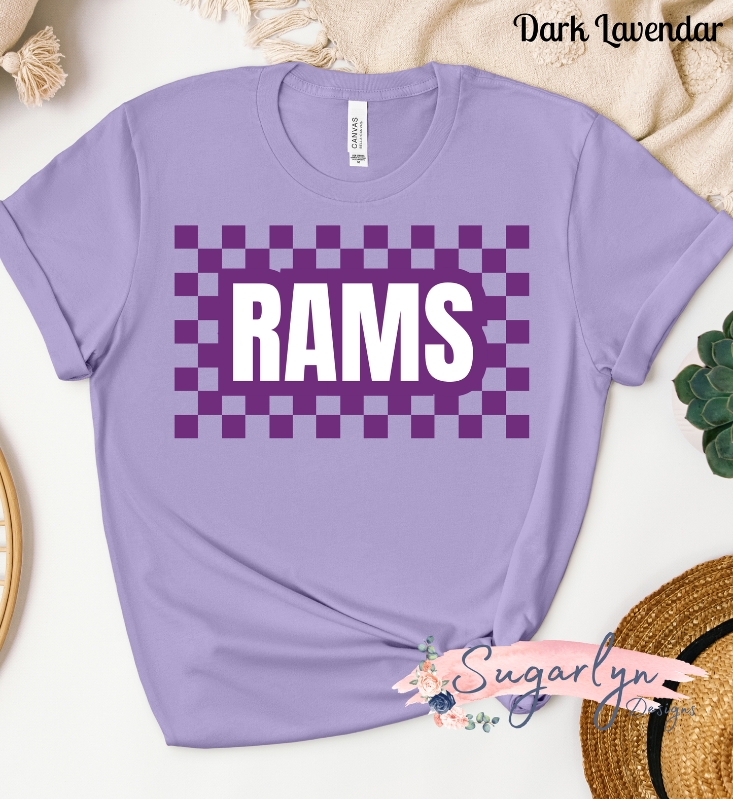 Strasburg Rams -- Rams Checkerboard Purple