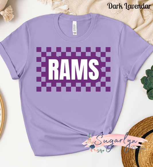 Strasburg Rams -- Rams Checkerboard Purple