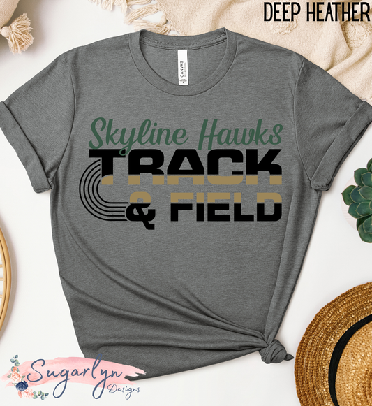 Skyline Hawks Track & Field -- Two Tone Text