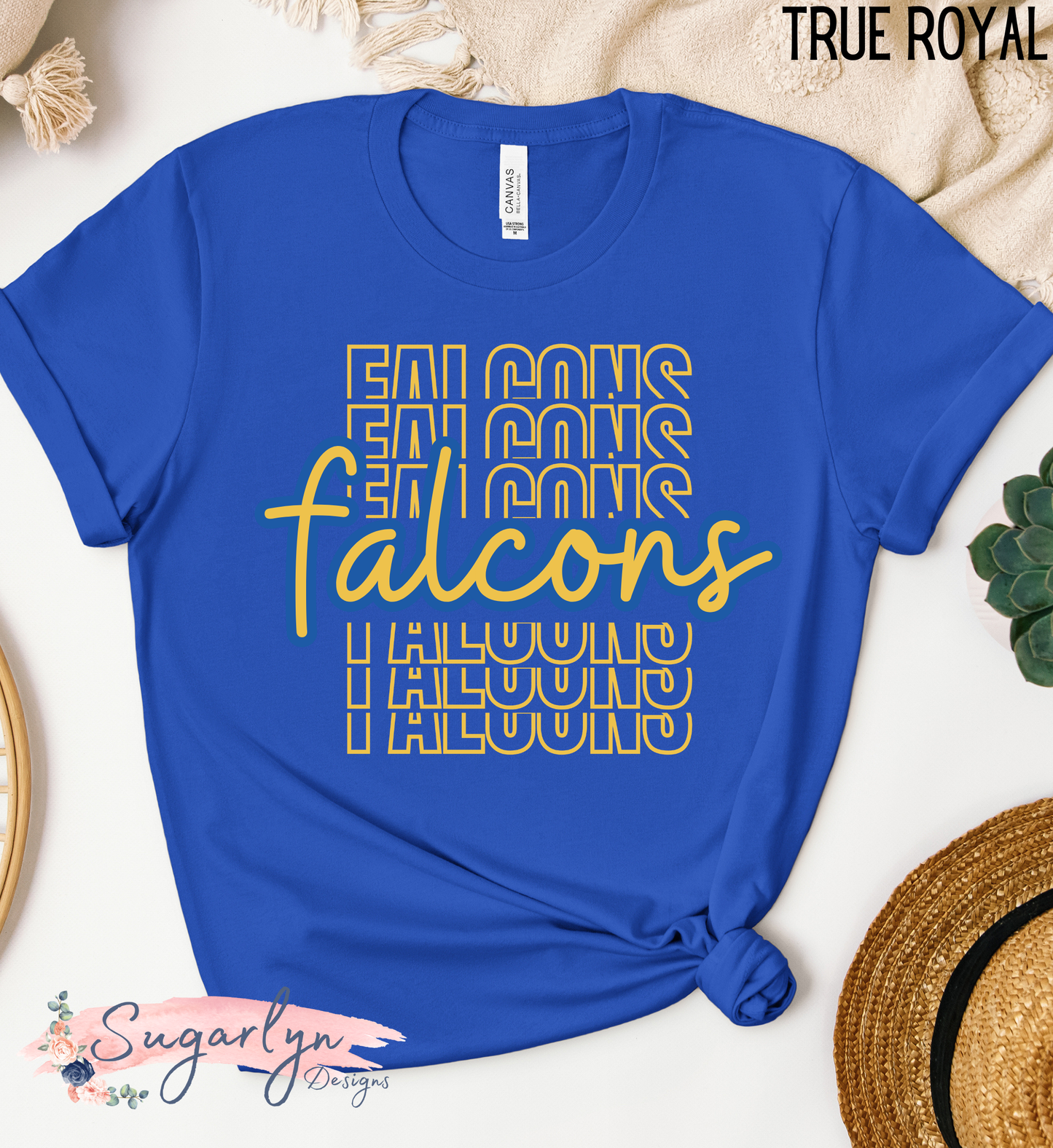 Central Falcons -- Falcons Stacked Split Typography