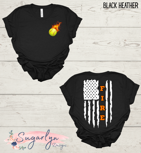 Front Royal Fire -- Fire Softball Distressed American Flag