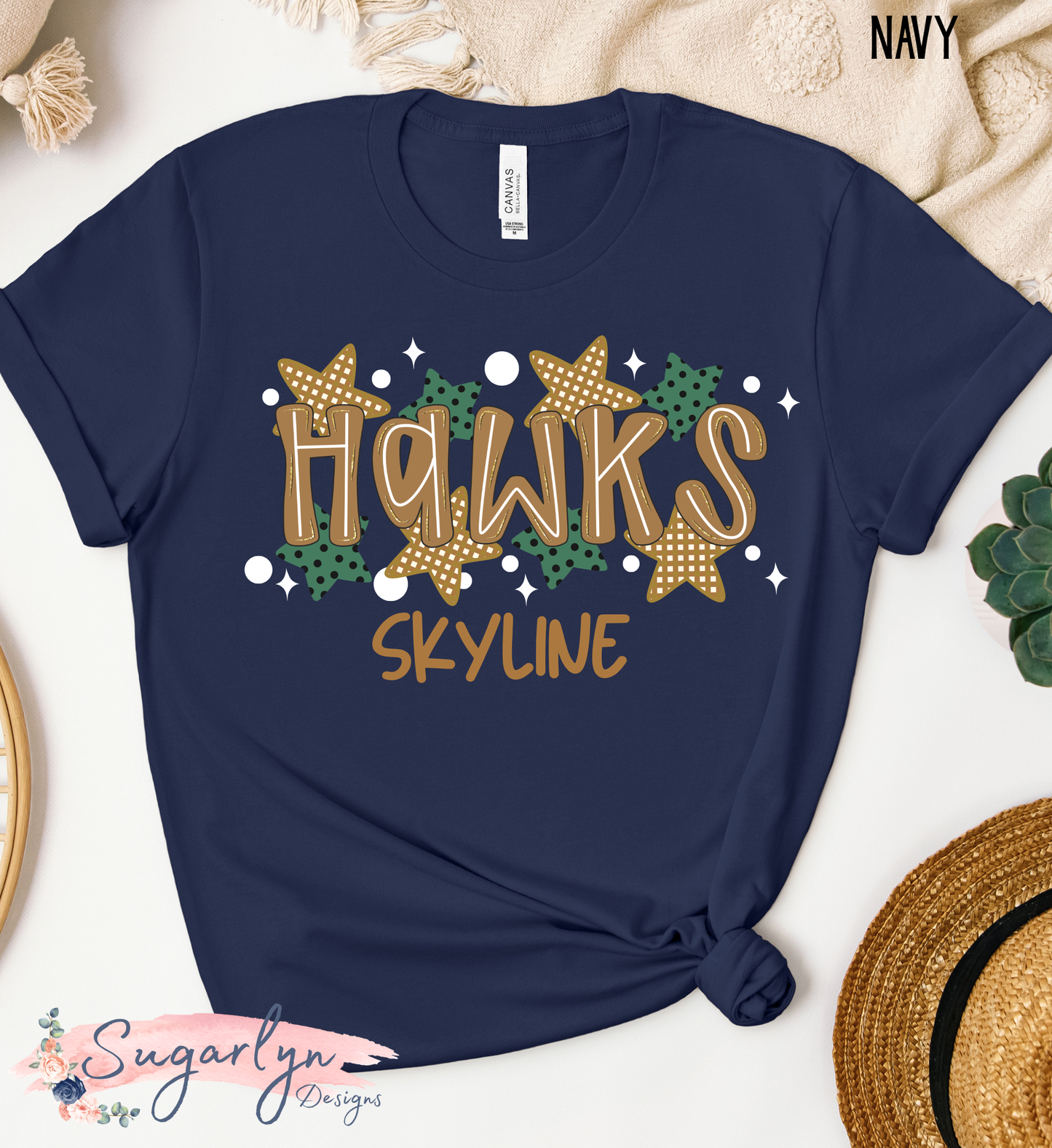 Skyline Hawks -- Neon Letters & Stars