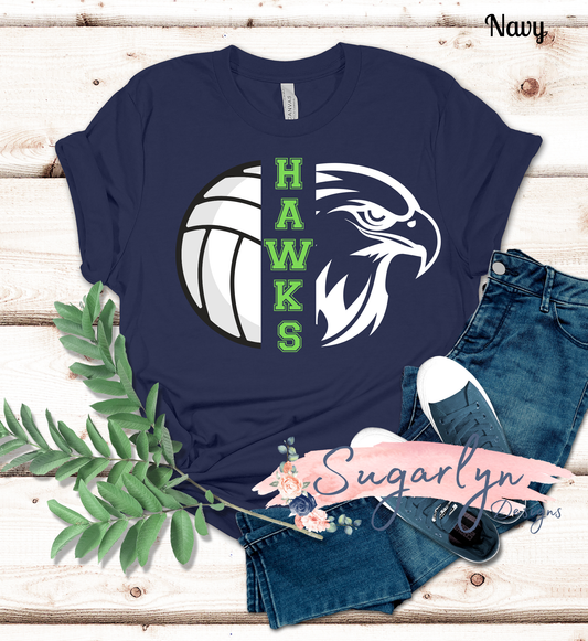 Skyline Hawks Volleyball - Split Mascot