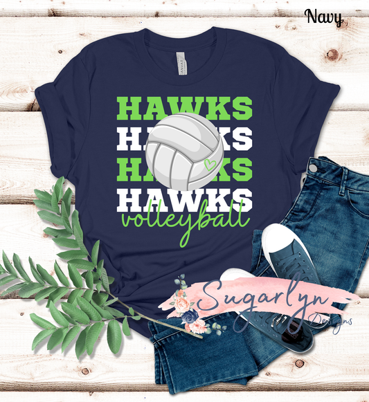 Skyline Hawks Volleyball - Stacked