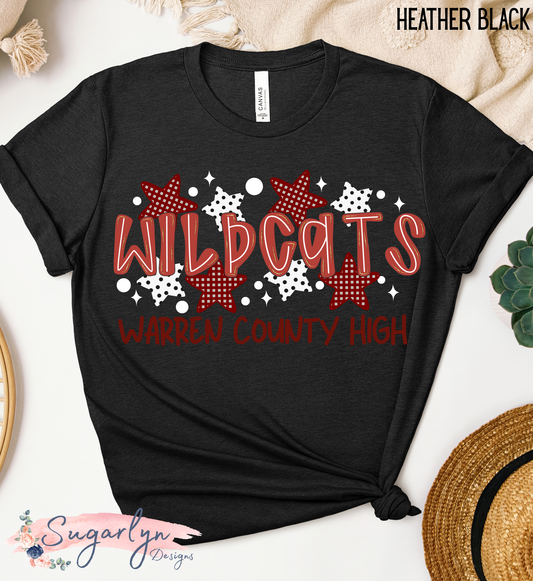 Warren County Wildcats -- Neon Letters & Stars