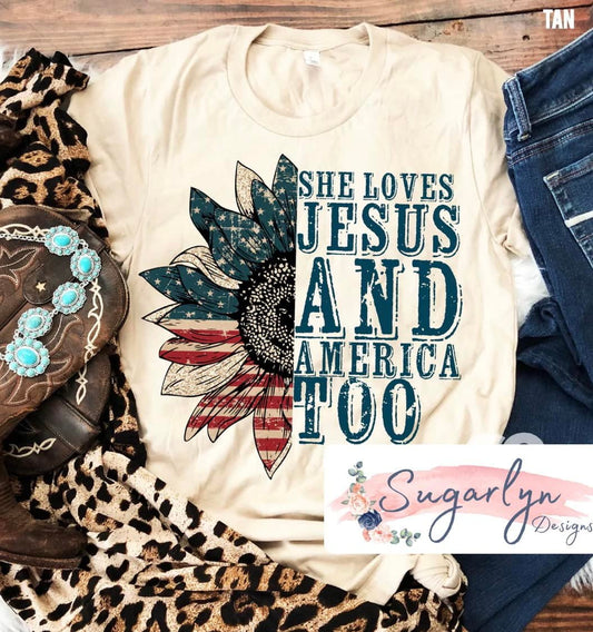 Loves Jesus & America Split Sunflower