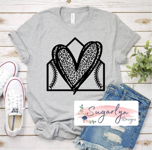 Homeplate & Leopard Heart -- Black