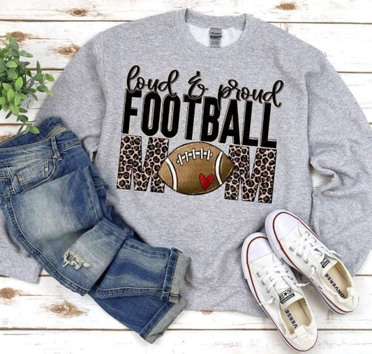 Loud & Proud Football Mom -- Leopard
