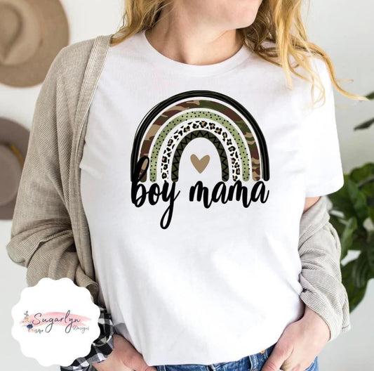 Boy Mama Camo Rainbow
