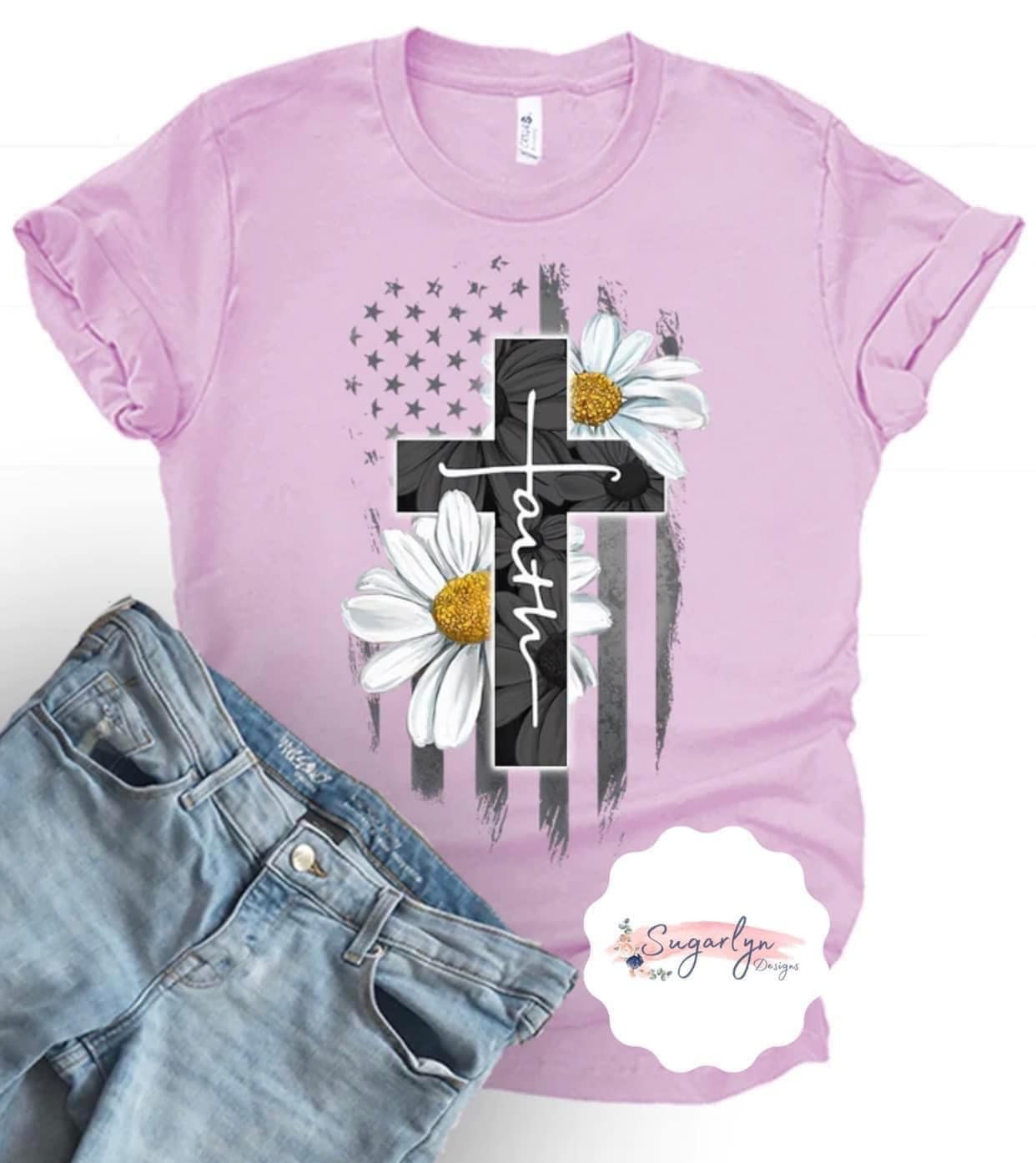 Faith Cross & American Flag
