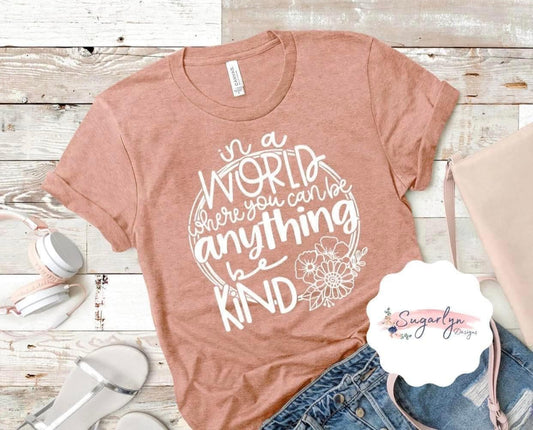 Be Kind Floral Circle -- White