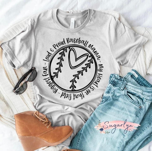 Loud & Proud Baseball Mama Circle -- Black