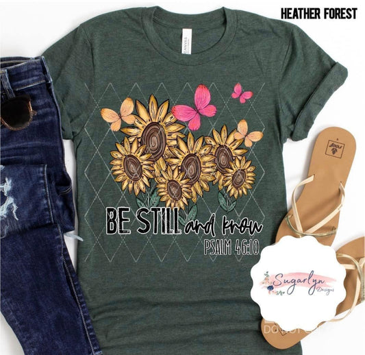 Be Still & Know -- Sunflowers & Butterflies