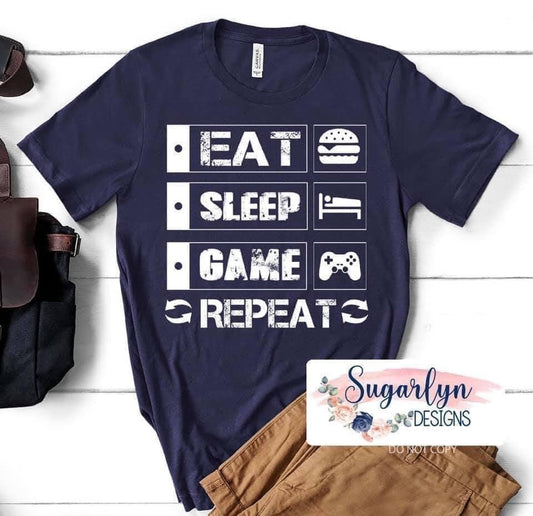 Eat Sleep Game Repeat -- White