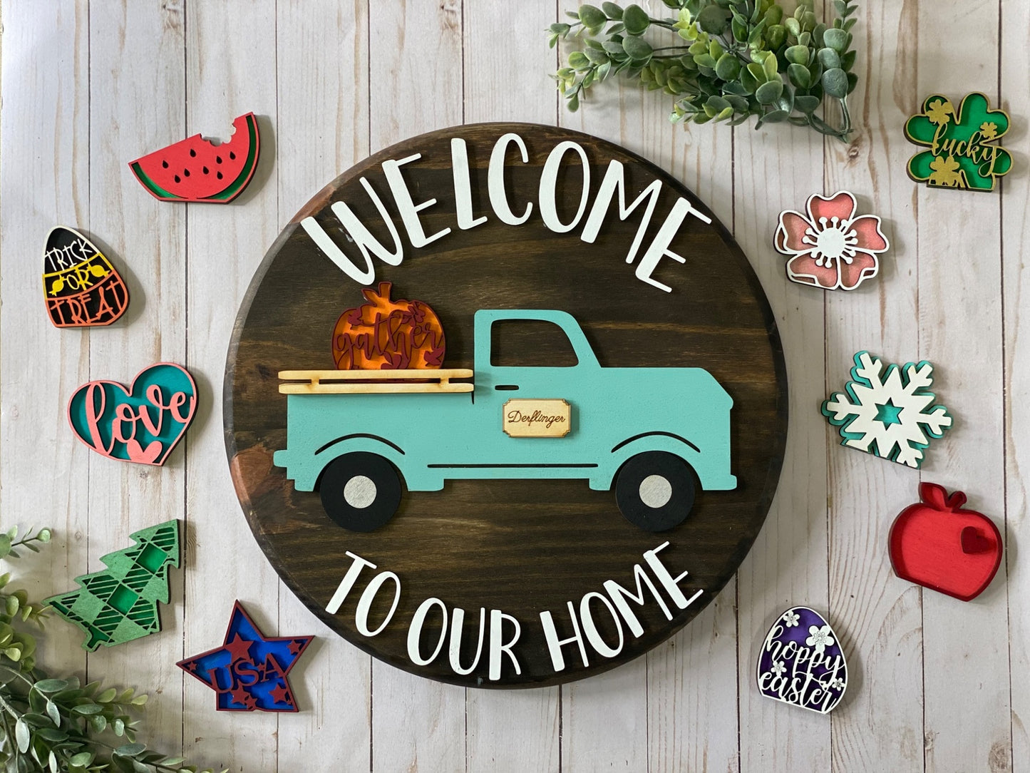 Interchangeable Welcome to our Home -- Door Sign