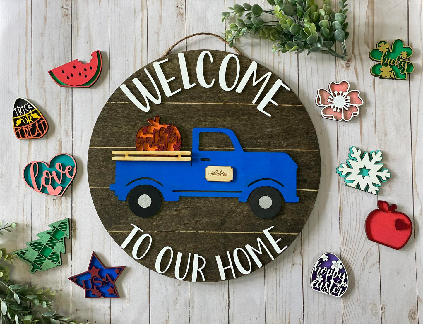 Interchangeable Welcome to our Home -- Door Sign