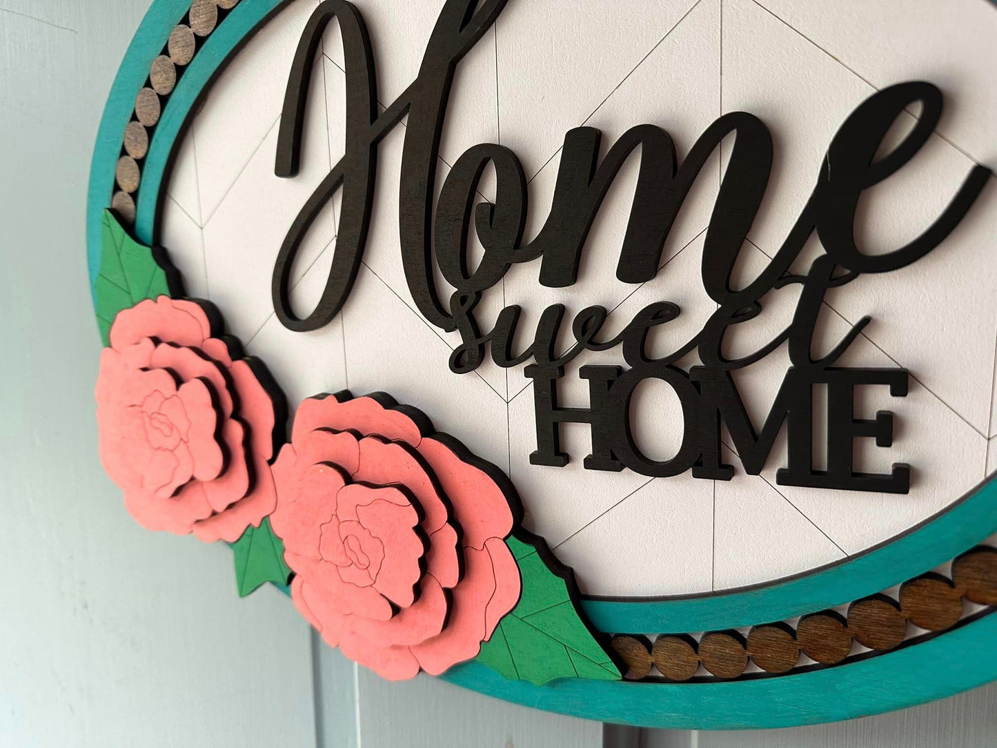 Peony Home Sweet Home -- Door Sign