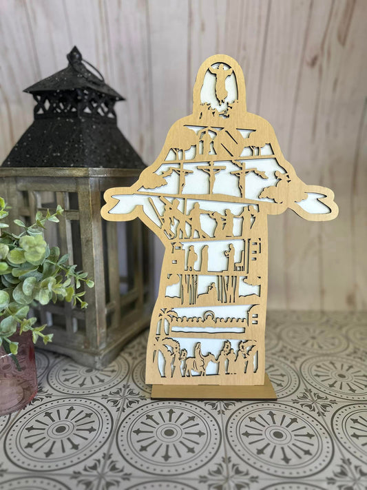 Easter Story with Jesus -- Wood Decor